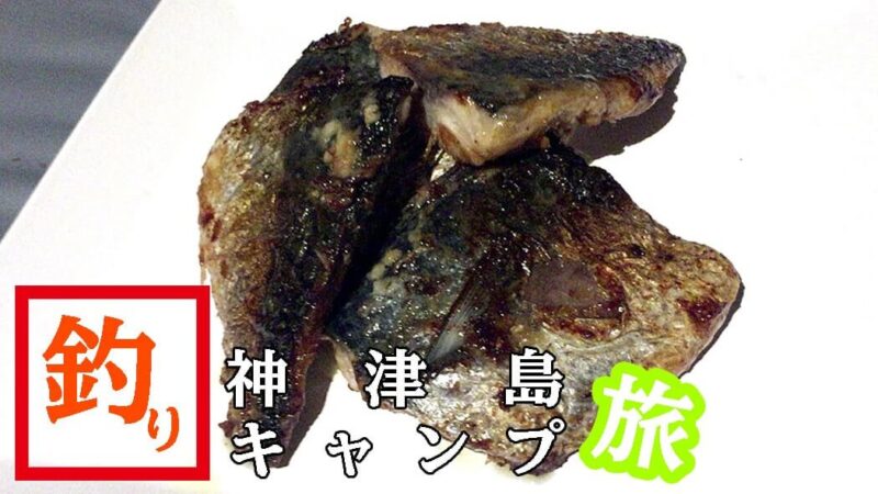サバ干物をガーリックバター醤油ソテーにして釣りメシ！｜神津島釣りキャンプ