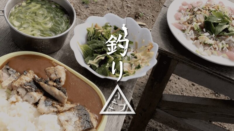 カンパチの和風カルパッチョとサバカレーで釣りキャンプ飯｜新島釣りキャンプ第二弾【DAY4 ランチ】