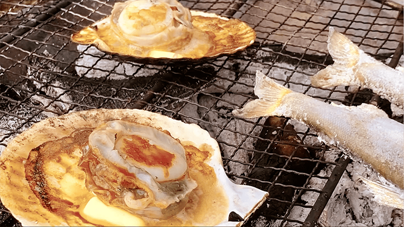 夏の若洲海浜公園デイキャンプで海老・貝・鮎…魚介類BBQ！【後編】
