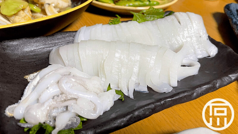 釣ったシリヤケイカで料理！イカ刺し・イカフライ・イカ墨肝パスタ・イカとそら豆の中華炒め