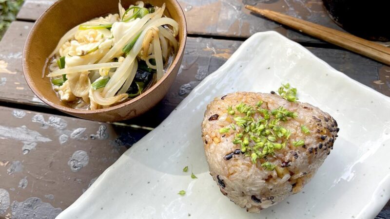 ハゼ釣りして焼き干し作りと焼きおにぎりと焼き鳥ランチ