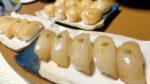 新島で釣ったアオリイカとケンサキイカで作った寿司