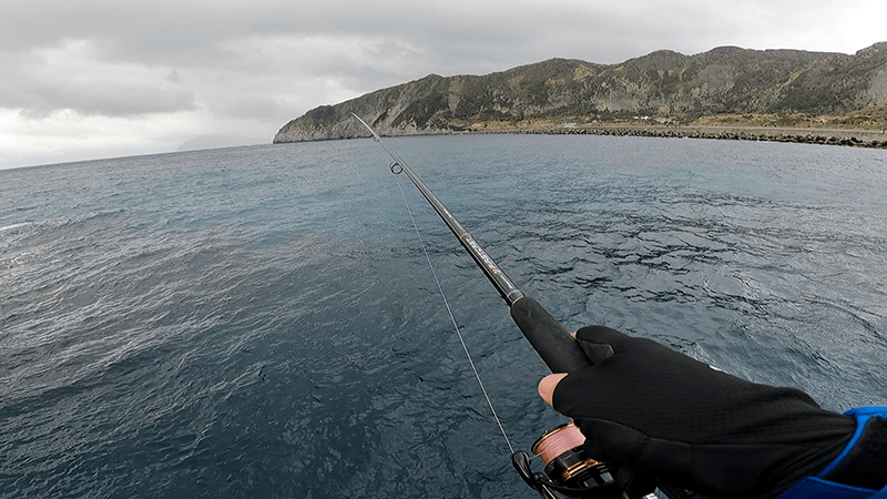 若郷漁港で海の様子を見ながら竿を出す午後