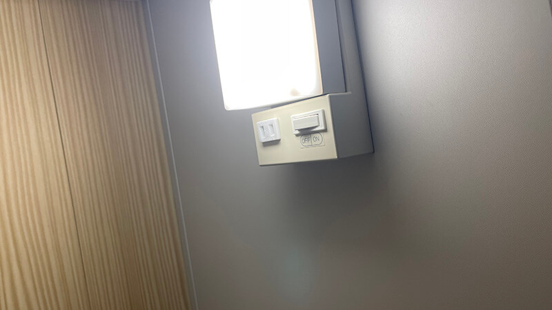 特2等室にあるコンセント