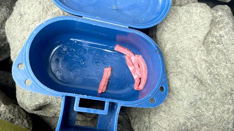 今回のテナガエビ釣りで試した赤いハイブリッドクロス